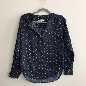 Navy patterned LOFT blouse